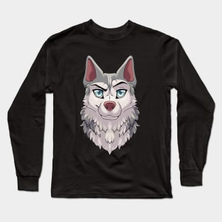 Confident / Cocky Expression Gray Husky Long Sleeve T-Shirt